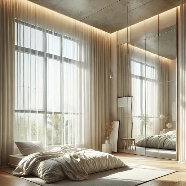 A minimalist bedroom design embracing natural light