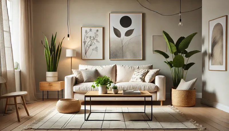 Minimalist Home Decor on a Budget 1. Neutral Sofa